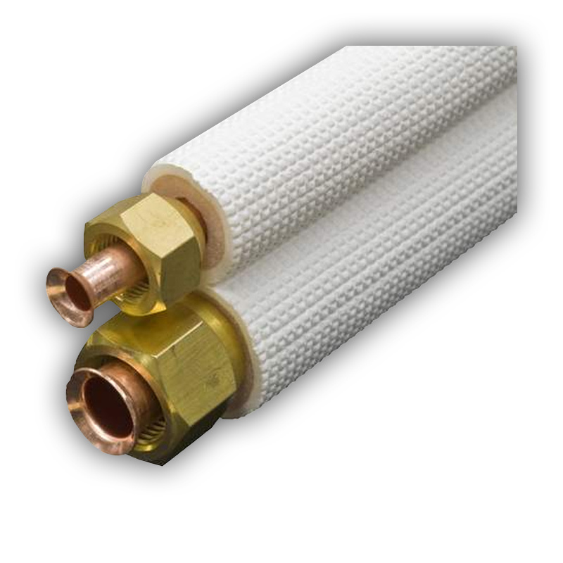 Geïsoleerde Dubbele Koelleiding Ø 1/4″ x 3/8″ met Flarewartels