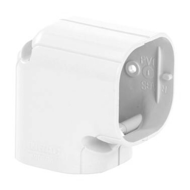 Bocht 90° Kort Plat PVC Wit Inoac NH-75W 75 mm