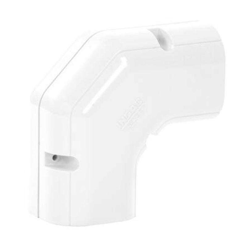Bocht 90° Lang Plat PVC Wit Inoac NE-75W 75 mm