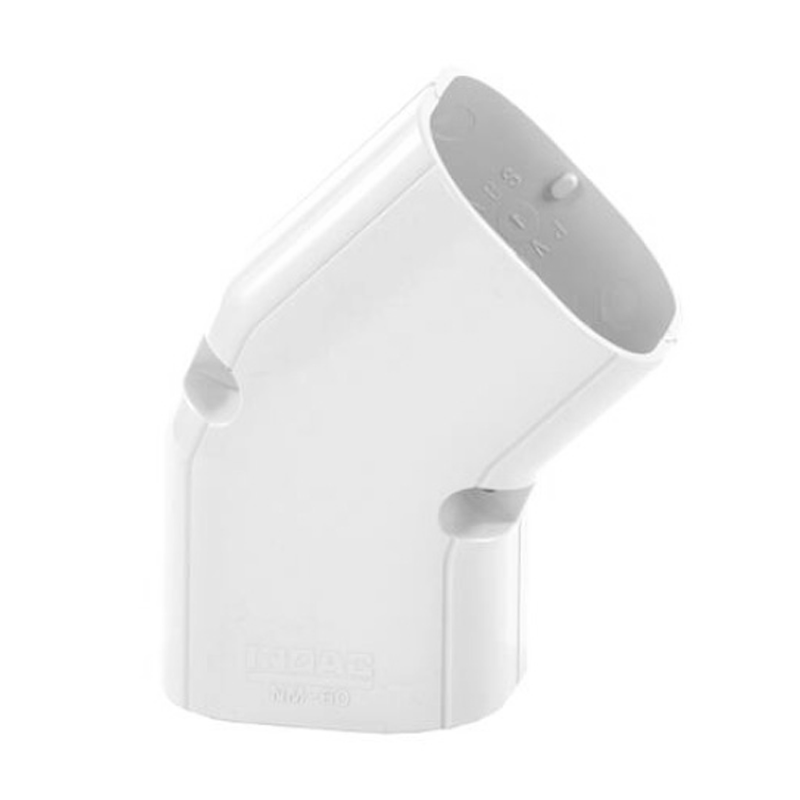 Bocht 45° Plat PVC Wit Inoac NM-75W 75 mm