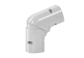 Bocht 45-90° Verstelbaar Plat PVC Wit Inoac NX-75W 75 mm