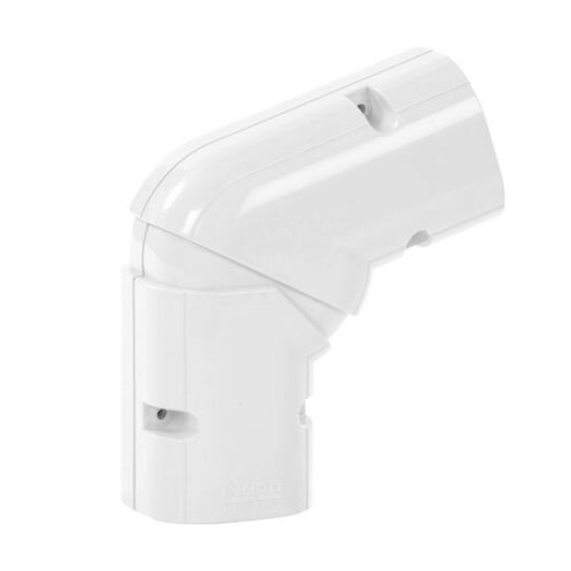 Bocht 45-90° Verstelbaar Plat PVC Wit Inoac NX-75W 75 mm