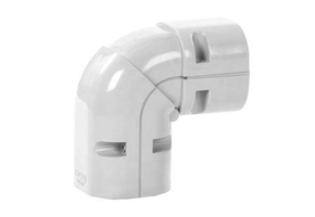 Bocht 45-90° Verstelbaar Stijgend PVC Wit Inoac NZ-75W 75 mm