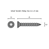 Schroeven Verzinkt Torx 4,0 x 25 mm