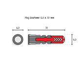 Fischer Pluggen DuoPower 6 x 30 mm
