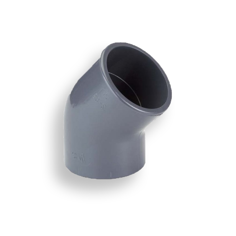 PVC Kunststof Knie 20 mm 45 graden