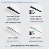 Heatstrip Design 2400 Watt Infrarood Terrasverwarming +Afstandsbediening +App