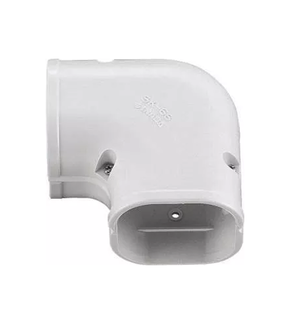 Bocht 90° Lang Vlak PVC Wit Inaba Denko SK-77-W 75 mm