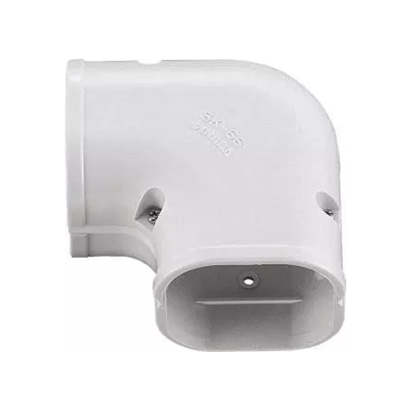 Bocht 90° Lang Vlak PVC Wit Inaba Denko SK-77-W 75 mm