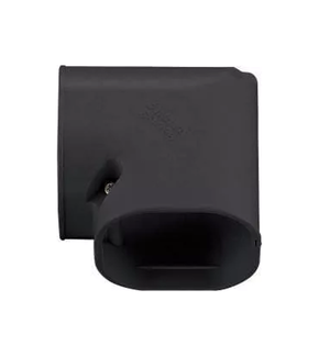 Bocht 90° Kort Vlak PVC Zwart Inaba Denko SKM-77-K 75 mm