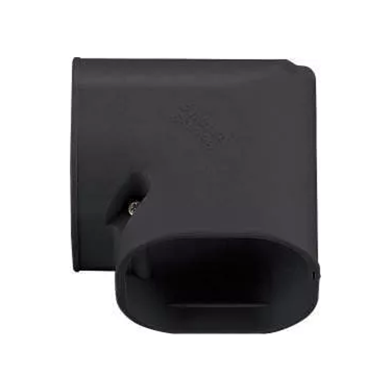 Bocht 90° Kort Vlak PVC Zwart Inaba Denko SKM-77-K 75 mm