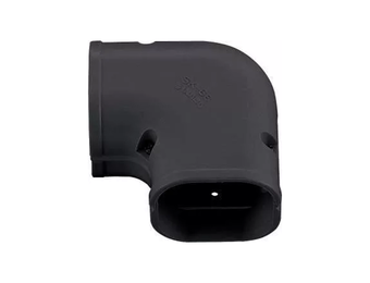 Bocht 90° Lang Vlak PVC Zwart Inaba Denko SK-77-K 75 mm