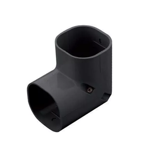 Bocht 90° Lang Stijgend PVC Zwart Inaba Denko SC-77-K 75 mm