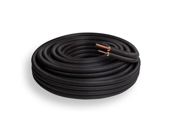 Koelleiding Geïsoleerd Dubbel PB2325 Ø 1/4" x 3/8" Volle rol 25 meter Zwart