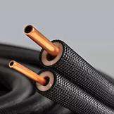 Koelleiding Geïsoleerd Dubbel PB2325 Ø 1/4" x 3/8" Volle rol 25 meter Zwart