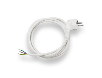 Aansluitsnoer 3 x 1,5 mm² 3 meter Wit + Haakse stekker
