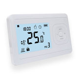 Set THB-02 + OVB-01 Draadloze Klokthermostaat - Tijden en dagen in te stellen - Wit