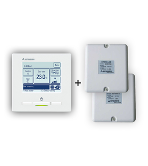 Mitsubishi H.I. Wandbediening Set EcoTouch RC-EX3A + 2 Interface-koppelingen SC-BIKN2-E