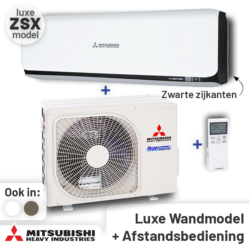 Mitsubishi SRK25ZSX Singlesplit Airco 2,5kW Fluisterstil