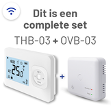 Set THB-03 + OVB-03 Draadloze Wifi Klokthermostaat - Bedienbaar via je mobiel - Wit