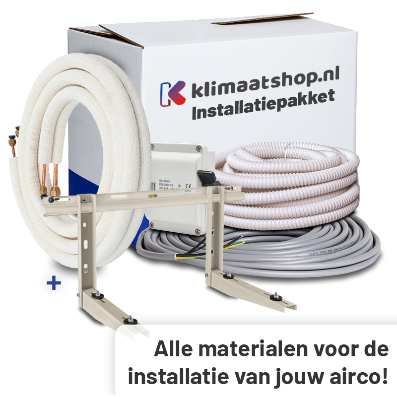Airco Installatiepakket 1/4"x3/8" + Muurbeugel voor airco's tot 3,5kW