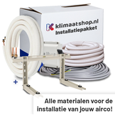 Airco Installatiepakket 1/4"x5/8" + Muurbeugel voor airco's van 7,1 tot 8,0kW
