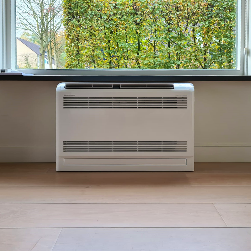 Mitsubishi Heavy Industries Airco Vloermodel 2,5kW - Singlesplit Complete Set - SRF25ZS-W (Fluisterstil)
