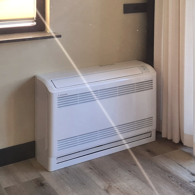 Mitsubishi Heavy Industries Airco Vloermodel 2,5kW - Singlesplit Complete Set - SRF25ZS-W (Fluisterstil)