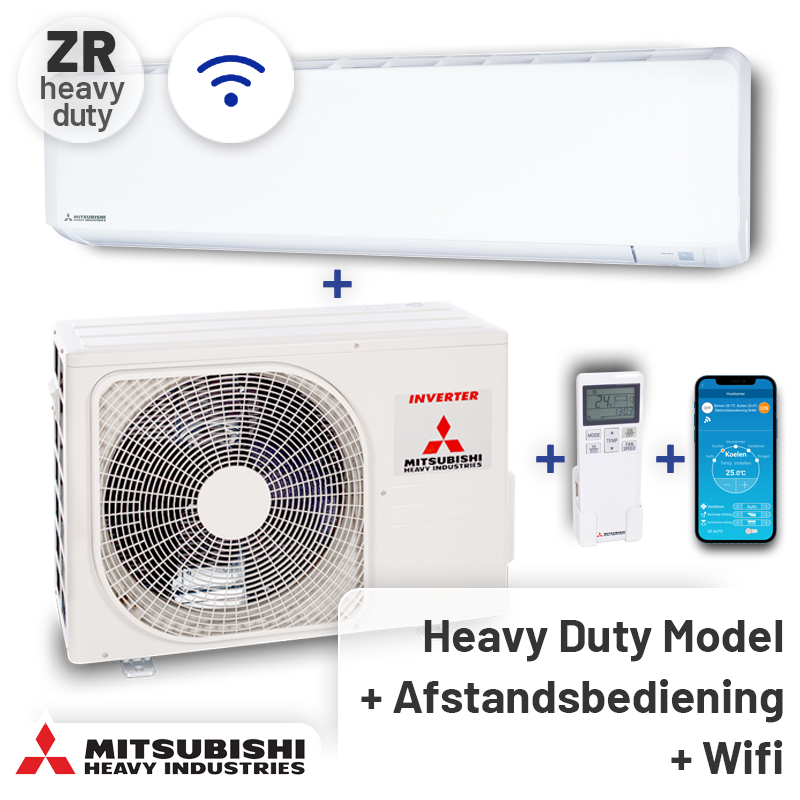 Mitsubishi SRK71ZR-WF Singlesplit Airco 7,1kW +Wifi Zeer krachtig