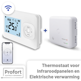 Set THB-03 + OVB-03 Draadloze Wifi Klokthermostaat - Bedienbaar via je mobiel - Wit