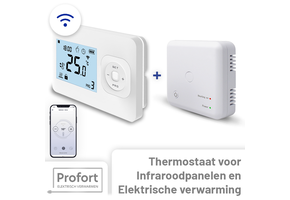Set THB-03 + OVB-03 Draadloze Wifi Klokthermostaat - Bedienbaar via je mobiel - Wit