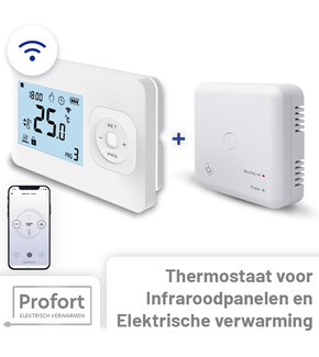 Set THB-03 + OVB-03 Draadloze Wifi Klokthermostaat - Bedienbaar via je mobiel - Wit