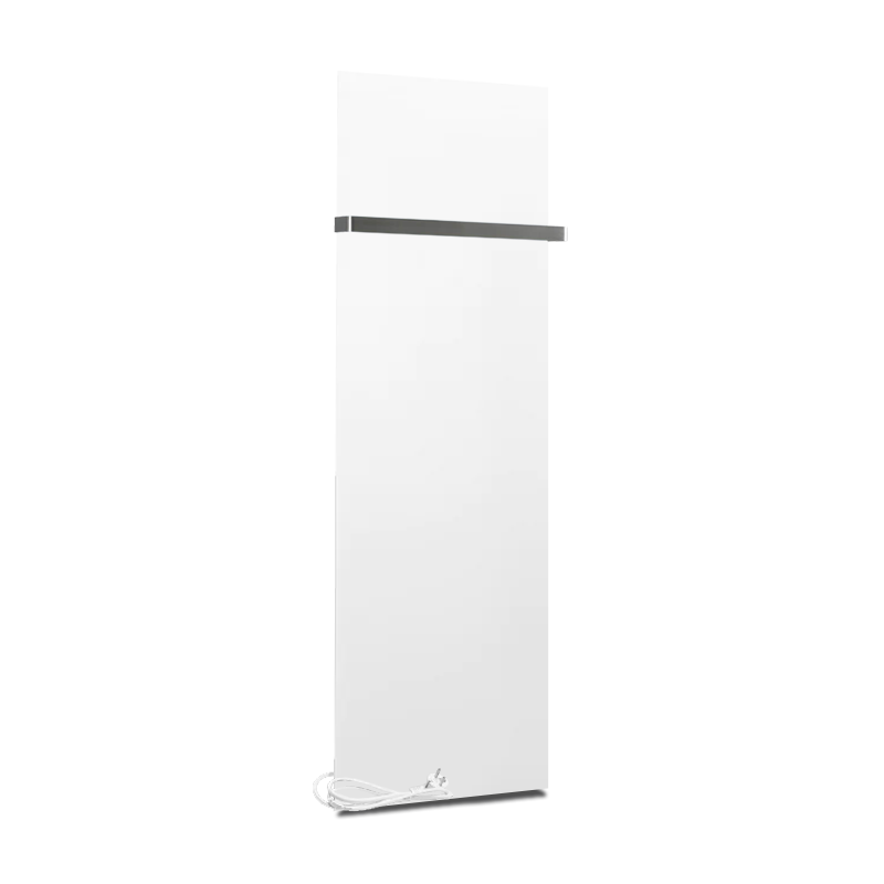 Infrarood Badkamer Verwarmingspaneel 40x120cm Mat Wit +Handdoekrek