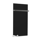 Infrarood Badkamer Verwarmingspaneel 60x120cm Mat Zwart +Handdoekrek