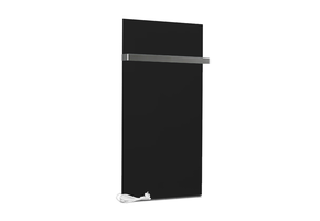 Infrarood Badkamer Verwarmingspaneel 60x120cm Mat Zwart +Handdoekrek