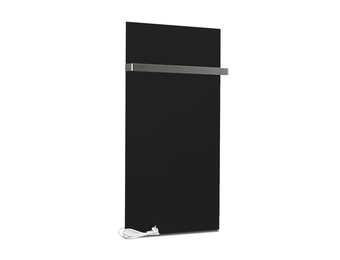 Infrarood Badkamer Verwarmingspaneel 60x120cm Mat Zwart +Handdoekrek