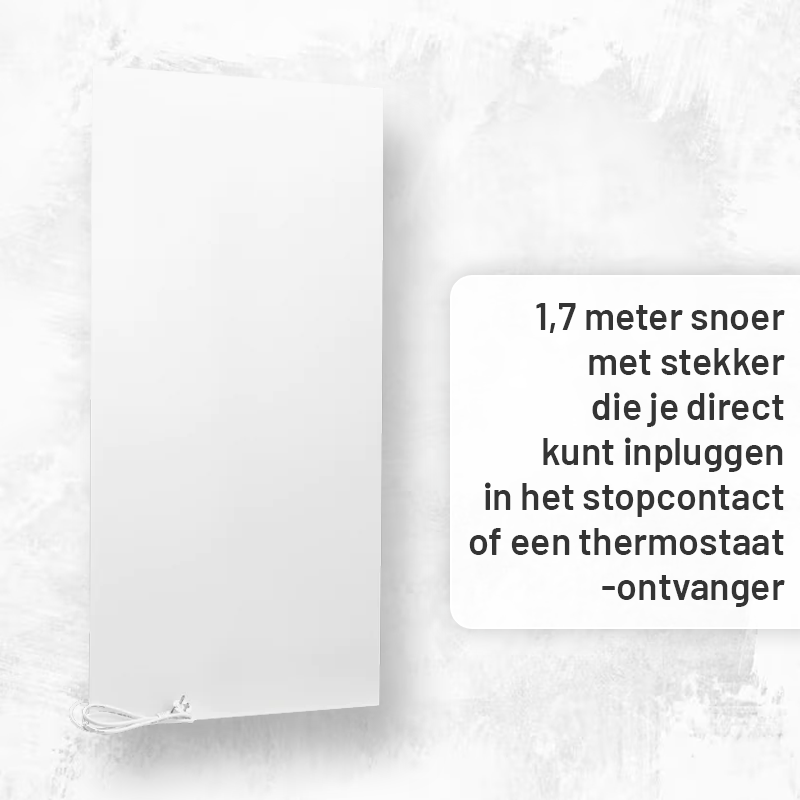 AANBIEDING COMPLETE SET: Infrarood Verwarmingspaneel 60x120cm Wit + Thermostaat Set