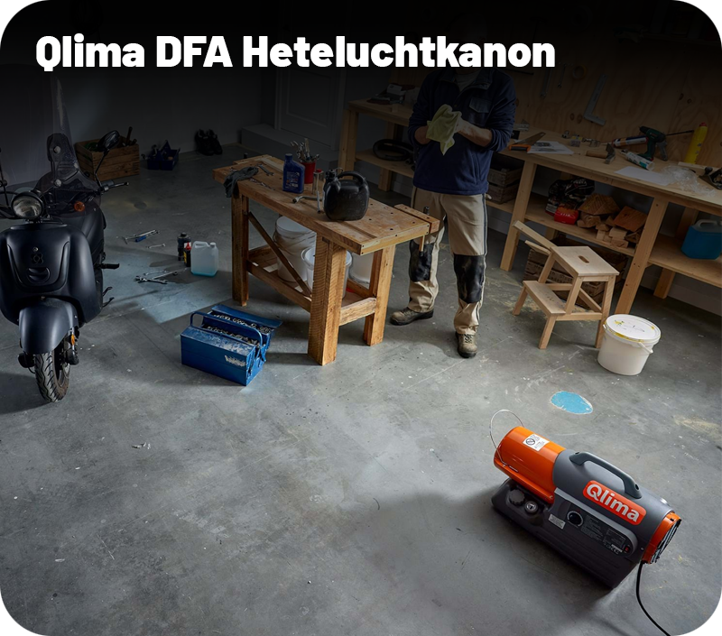 Qlima DFA 1650 Heteluchtkanon op petroleum of diesel 16,5kW Verwarmt tot 260m³