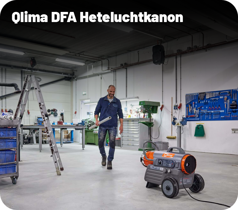 Qlima DFA 4100 Heteluchtkanon op petroleum of diesel 41kW Verwarmt tot 650m³