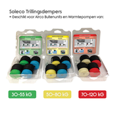 Trillingsdempers met stalen veer • Set van 4 stuks • 70-120 kg