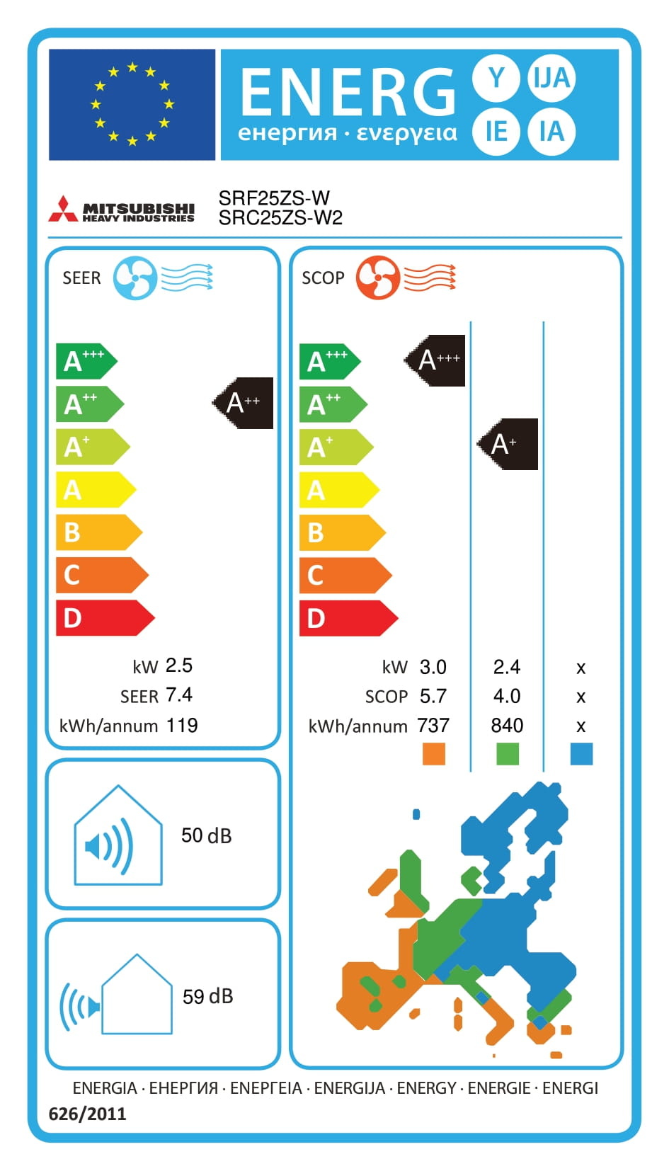 Mitsubishi Heavy Industries Airco Vloermodel 2,5kW - Losse Binnenunit - SRF25ZS-W (Fluisterstil)