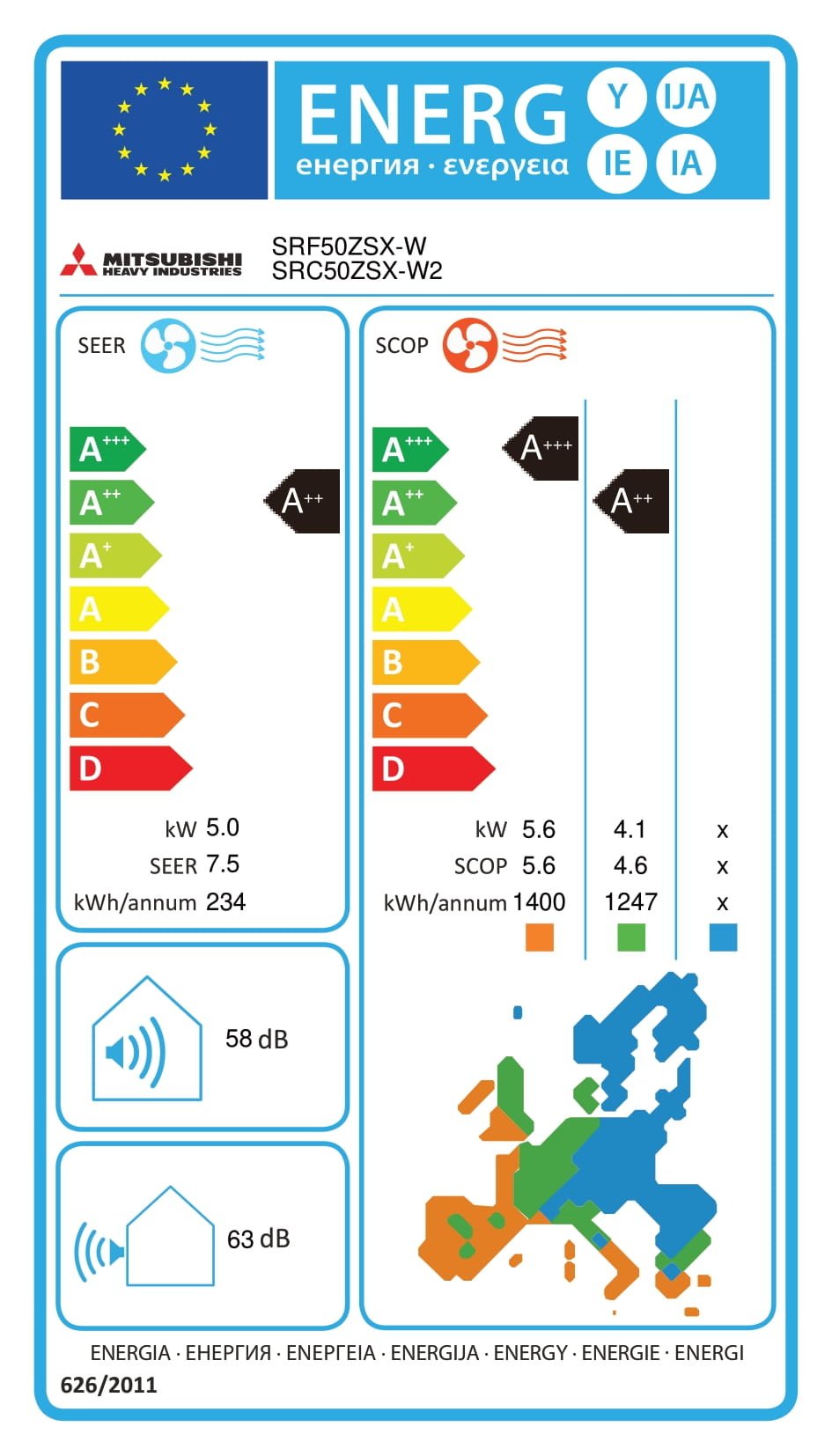 Mitsubishi Heavy Industries Airco Vloermodel 5,0kW - Losse Binnenunit - SRF50ZSX-W (Fluisterstil)