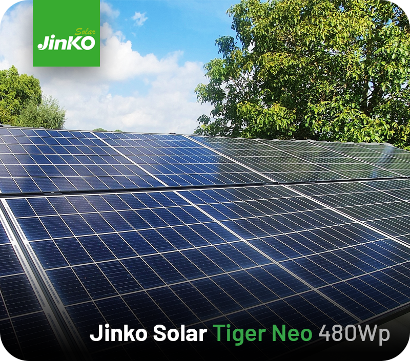 Zonnepaneel Jinko Solar Tiger Neo 480Wp Glas-Folie