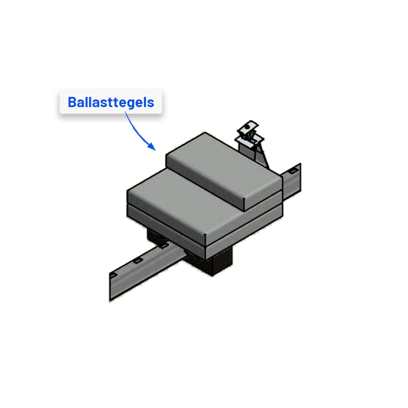 Zonnepaneel Frame Platdak Ballasttegel 30x15x4,5cm 4,5kg