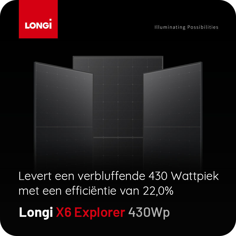 Zonnepaneel Palletaanbieding 36 stuks Longi X6 Explorer 430Wp Glas-Folie