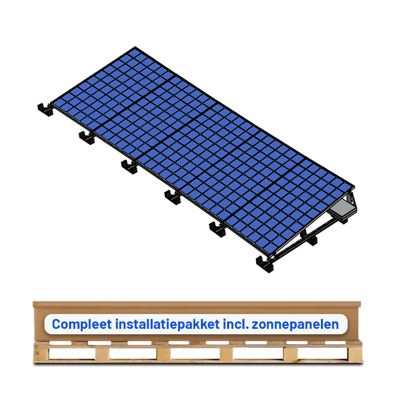 Doe-het-zelf Pakket 5 Zonnepanelen Platdak Portrait met Micro-omvormer