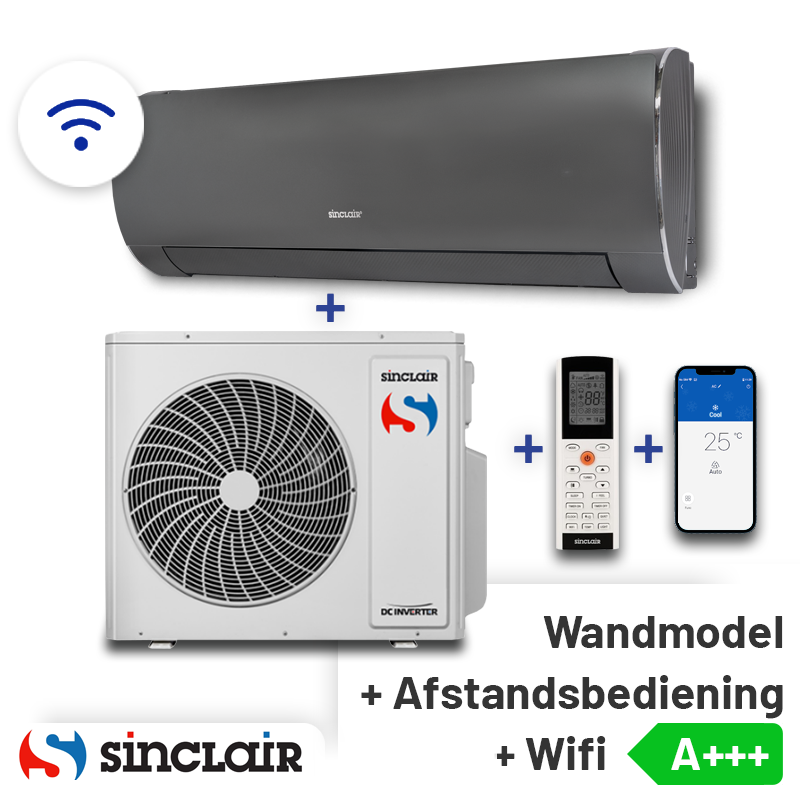 Sinclair Terrel SIH-09BITB Singlesplit Airco 2,7kW +Wifi
