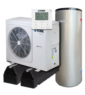 AANBIEDING: Complete Set Monoblock Warmtepomp York YKF05CNC 6,5 kW + LMNT 100L Buffertank en Set Opstelbalken