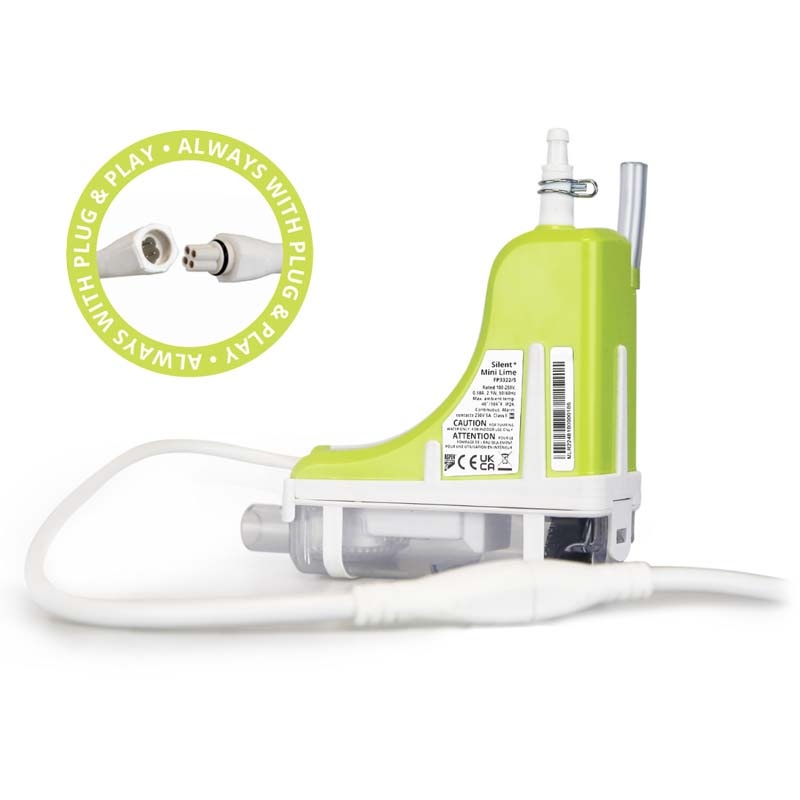 Airco Condenswaterpomp Mini Lime Silent+ 16dB Complete Set met Inoac Leidinggoot