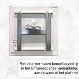 Complete Set Infrarood Verwarmingspaneel 60x60cm Mat Wit met Thermostaatset